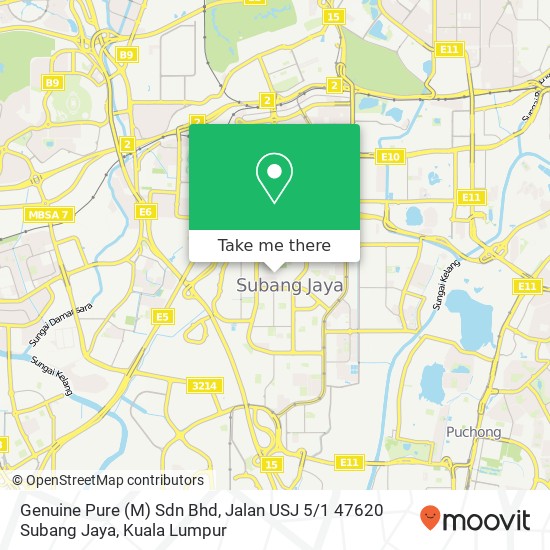Peta Genuine Pure (M) Sdn Bhd, Jalan USJ 5 / 1 47620 Subang Jaya