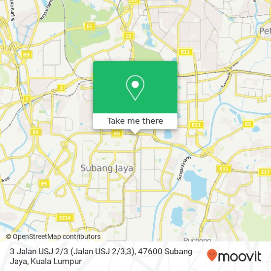 Peta 3 Jalan USJ 2 / 3 (Jalan USJ 2 / 3,3), 47600 Subang Jaya