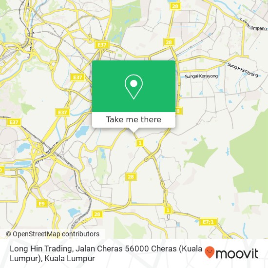 Peta Long Hin Trading, Jalan Cheras 56000 Cheras (Kuala Lumpur)