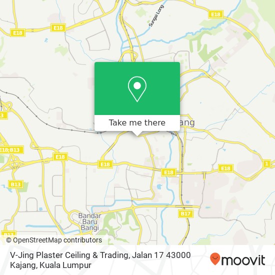 Peta V-Jing Plaster Ceiling & Trading, Jalan 17 43000 Kajang