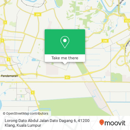 Peta Lorong Dato Abdul Jalan Dato Dagang 6, 41200 Klang