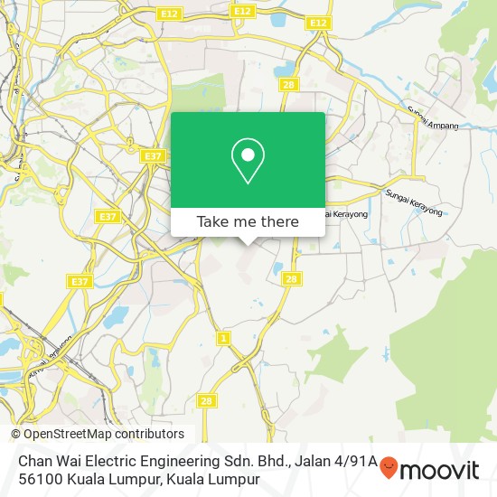 Chan Wai Electric Engineering Sdn. Bhd., Jalan 4 / 91A 56100 Kuala Lumpur map