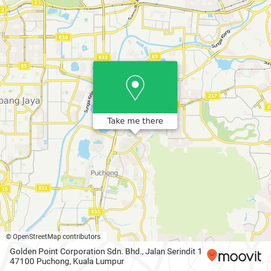 Golden Point Corporation Sdn. Bhd., Jalan Serindit 1 47100 Puchong map