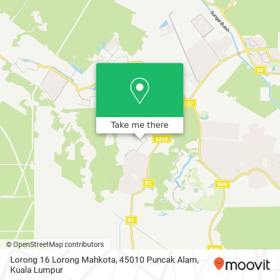 Peta Lorong 16 Lorong Mahkota, 45010 Puncak Alam