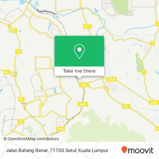 Peta Jalan Batang Benar, 71700 Setul