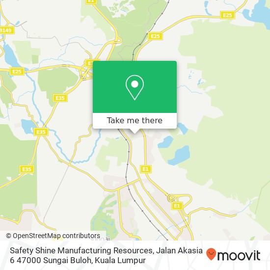 Safety Shine Manufacturing Resources, Jalan Akasia 6 47000 Sungai Buloh map