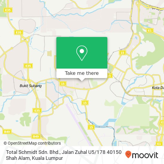Peta Total Schmidt Sdn. Bhd., Jalan Zuhal U5 / 178 40150 Shah Alam