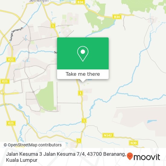 Peta Jalan Kesuma 3 Jalan Kesuma 7 / 4, 43700 Beranang