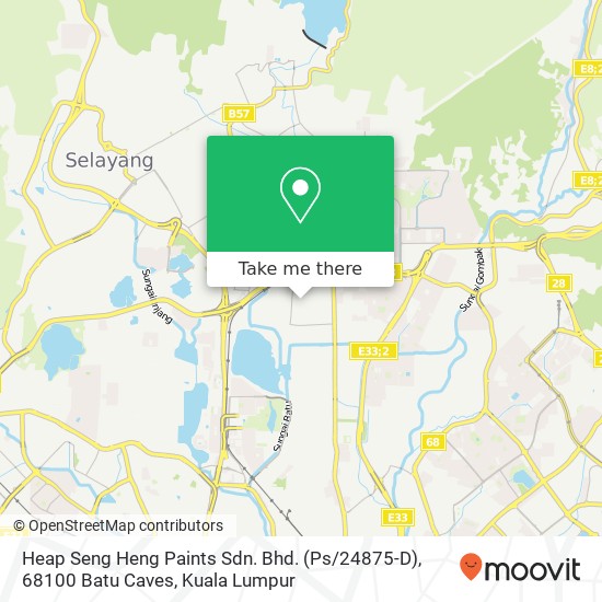 Peta Heap Seng Heng Paints Sdn. Bhd. (Ps / 24875-D), 68100 Batu Caves