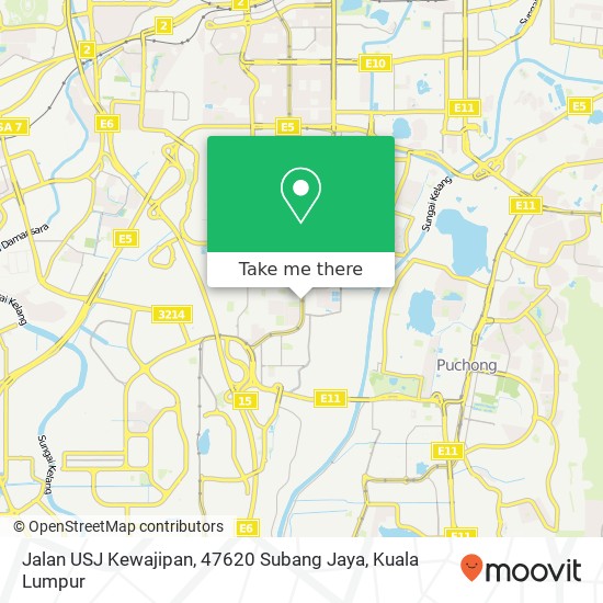 Peta Jalan USJ Kewajipan, 47620 Subang Jaya