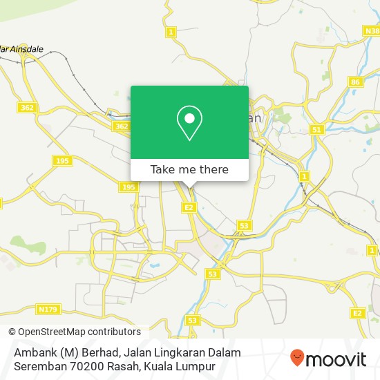 Ambank (M) Berhad, Jalan Lingkaran Dalam Seremban 70200 Rasah map