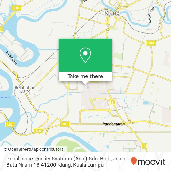 Peta Pacalliance Quality Systems (Asia) Sdn. Bhd., Jalan Batu Nilam 13 41200 Klang