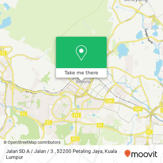 Jalan SD A / Jalan / 3 , 52200 Petaling Jaya map