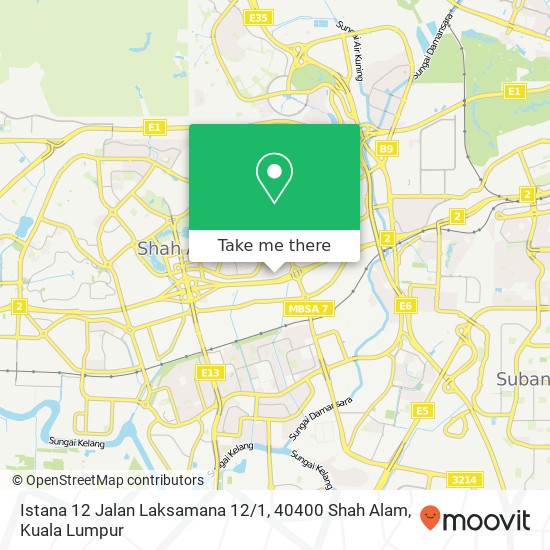 Peta Istana 12 Jalan Laksamana 12 / 1, 40400 Shah Alam