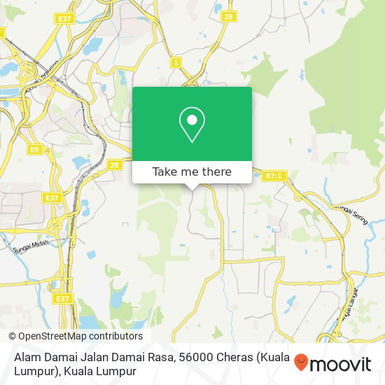 Peta Alam Damai Jalan Damai Rasa, 56000 Cheras (Kuala Lumpur)