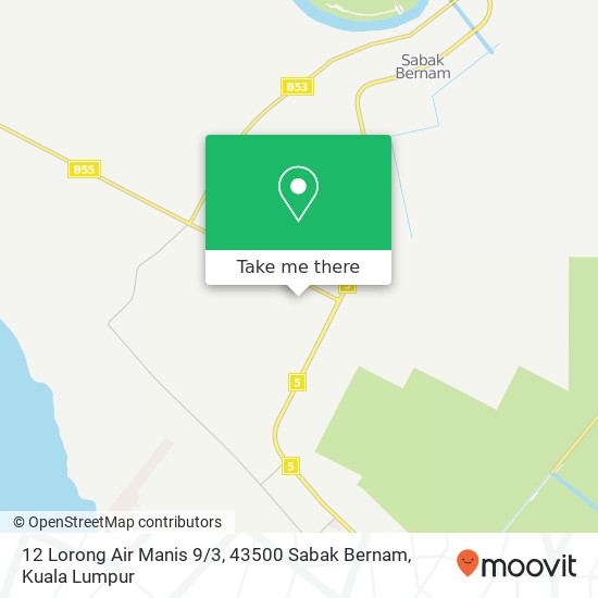 Peta 12 Lorong Air Manis 9 / 3, 43500 Sabak Bernam