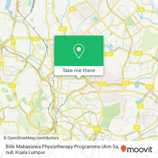 Bilik Mahasiswa Physiotherapy Programme Ukm 3a, null map