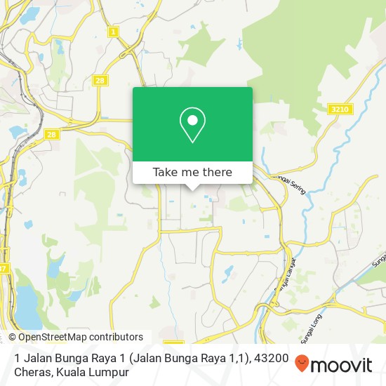 Peta 1 Jalan Bunga Raya 1 (Jalan Bunga Raya 1,1), 43200 Cheras