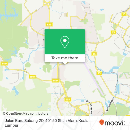 Peta Jalan Baru Subang 2D, 40150 Shah Alam
