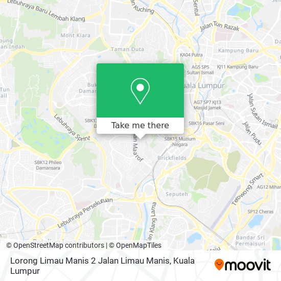 Lorong Limau Manis 2 Jalan Limau Manis map