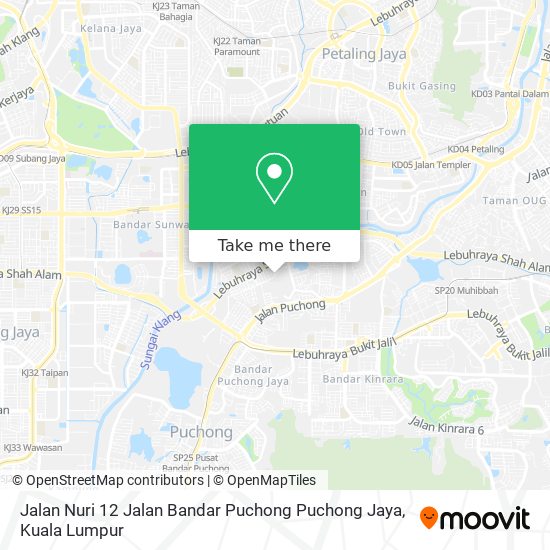 Jalan Nuri 12 Jalan Bandar Puchong Puchong Jaya map