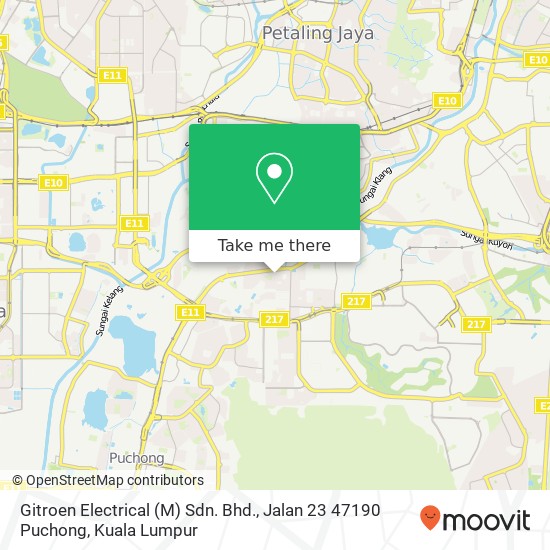 Peta Gitroen Electrical (M) Sdn. Bhd., Jalan 23 47190 Puchong