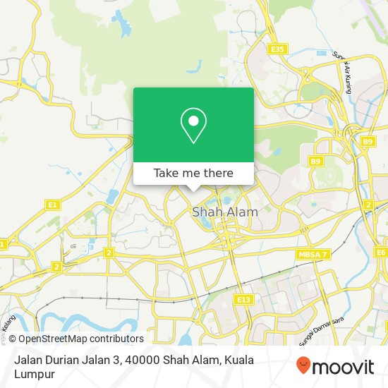 Peta Jalan Durian Jalan 3, 40000 Shah Alam