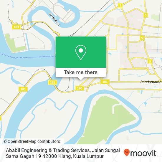 Peta Ababil Engineering & Trading Services, Jalan Sungai Sama Gagah 19 42000 Klang