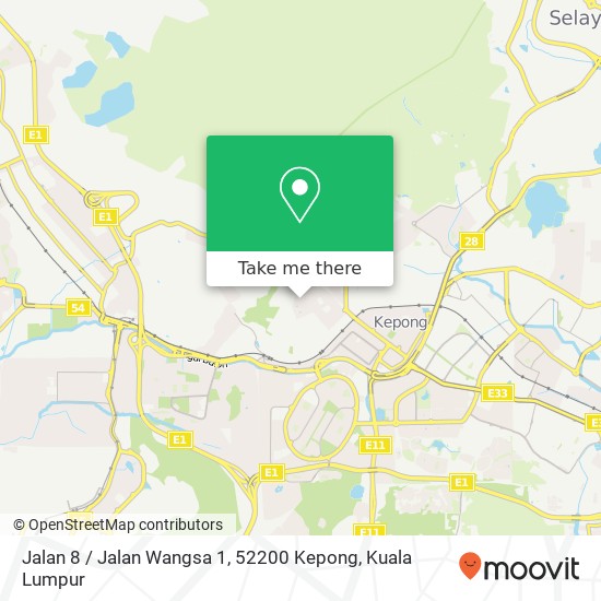 Peta Jalan 8 / Jalan Wangsa 1, 52200 Kepong