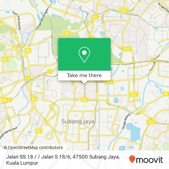 Peta Jalan SS 18 / / Jalan S 18 / 6, 47500 Subang Jaya