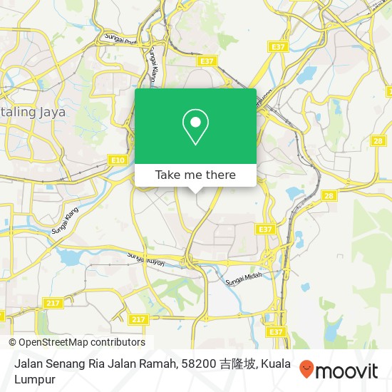 Peta Jalan Senang Ria Jalan Ramah, 58200 吉隆坡