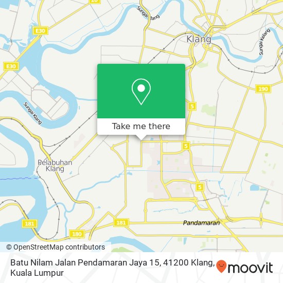 Peta Batu Nilam Jalan Pendamaran Jaya 15, 41200 Klang