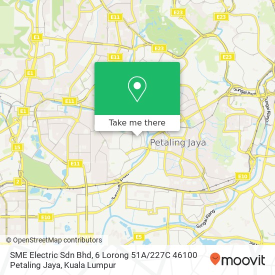Peta SME Electric Sdn Bhd, 6 Lorong 51A / 227C 46100 Petaling Jaya