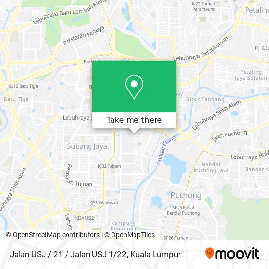 Jalan USJ / 21 / Jalan USJ 1 / 22 map