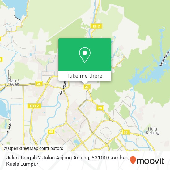 Peta Jalan Tengah 2 Jalan Anjung Anjung, 53100 Gombak