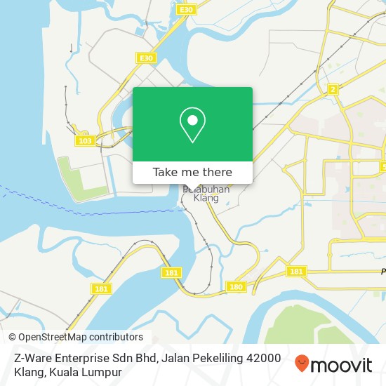 Peta Z-Ware Enterprise Sdn Bhd, Jalan Pekeliling 42000 Klang