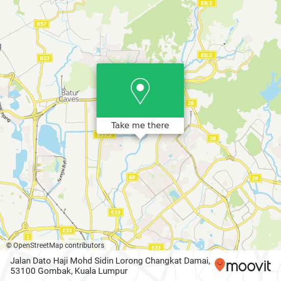 Jalan Dato Haji Mohd Sidin Lorong Changkat Damai, 53100 Gombak map