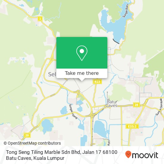 Peta Tong Seng Tiling Marble Sdn Bhd, Jalan 17 68100 Batu Caves
