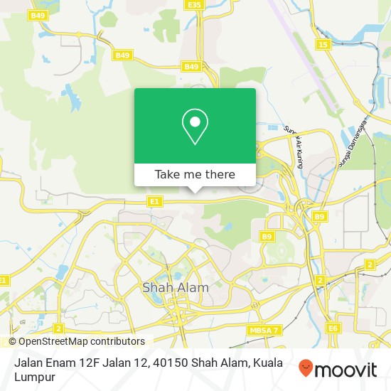 Peta Jalan Enam 12F Jalan 12, 40150 Shah Alam