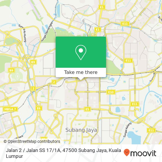 Peta Jalan 2 / Jalan SS 17 / 1A, 47500 Subang Jaya