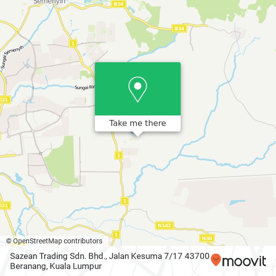 Sazean Trading Sdn. Bhd., Jalan Kesuma 7 / 17 43700 Beranang map