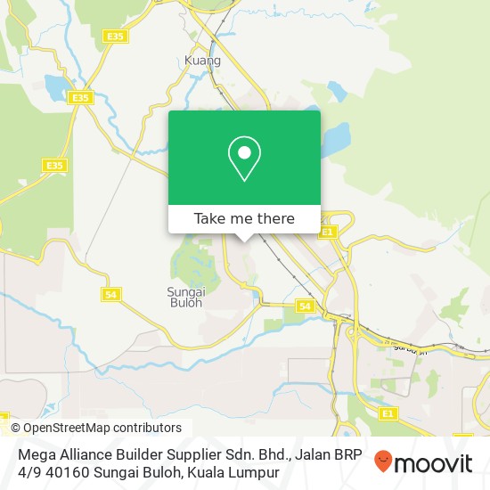 Peta Mega Alliance Builder Supplier Sdn. Bhd., Jalan BRP 4 / 9 40160 Sungai Buloh