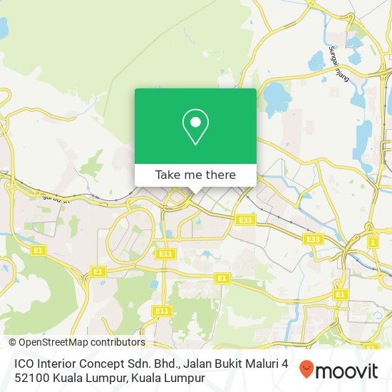 Peta ICO Interior Concept Sdn. Bhd., Jalan Bukit Maluri 4 52100 Kuala Lumpur