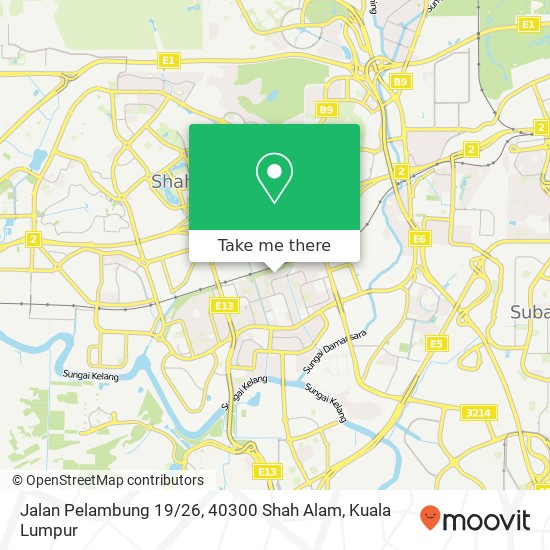 Peta Jalan Pelambung 19 / 26, 40300 Shah Alam