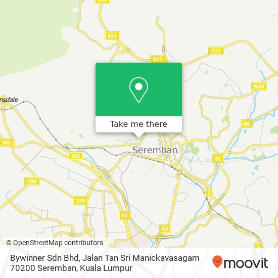 Bywinner Sdn Bhd, Jalan Tan Sri Manickavasagam 70200 Seremban map