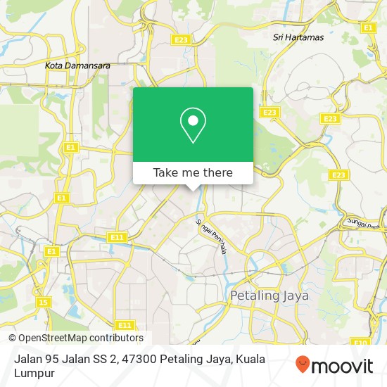 Peta Jalan 95 Jalan SS 2, 47300 Petaling Jaya