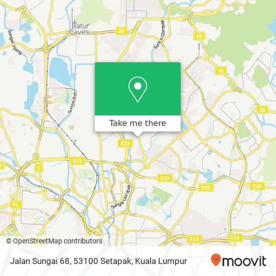 Peta Jalan Sungai 68, 53100 Setapak