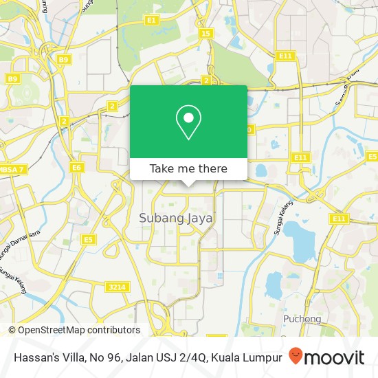 Hassan's Villa, No 96, Jalan USJ 2 / 4Q map