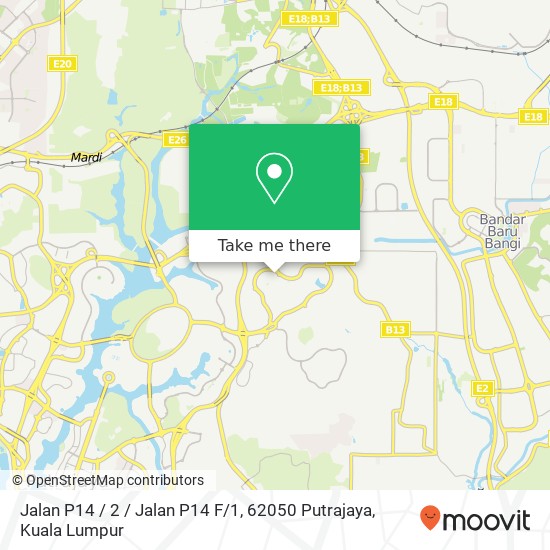 Jalan P14 / 2 / Jalan P14 F / 1, 62050 Putrajaya map