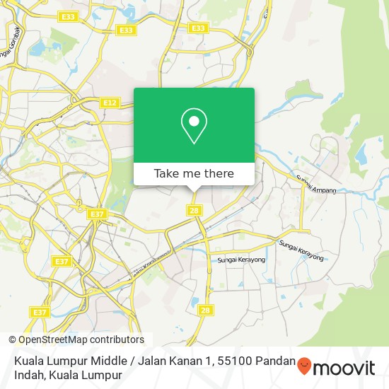 Peta Kuala Lumpur Middle / Jalan Kanan 1, 55100 Pandan Indah